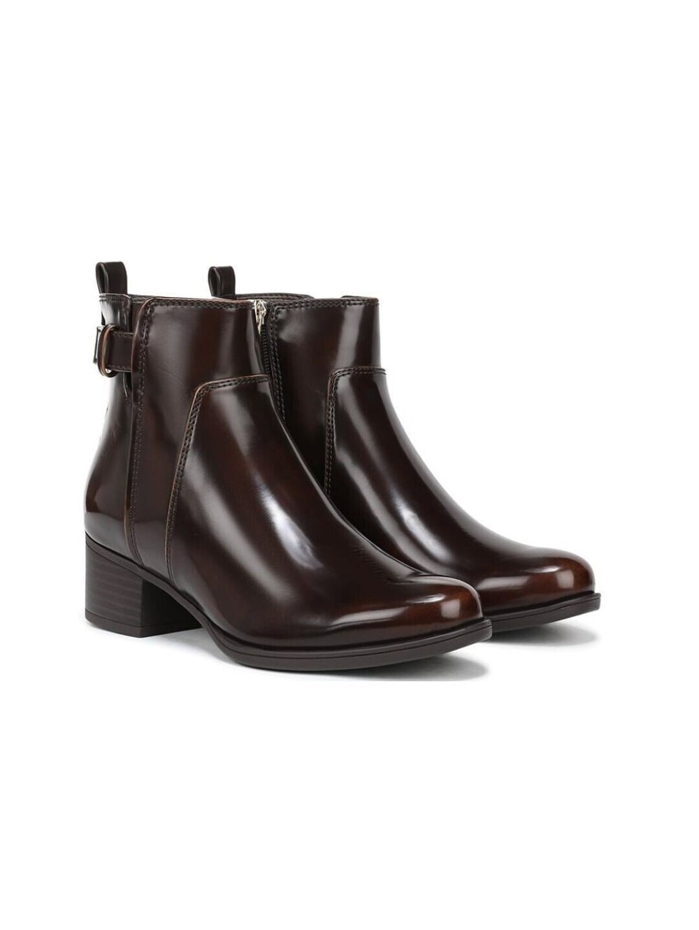 155$ Naturalizer Kona Faux Leather Ankle Booties Women's Size 9.5 W Brown